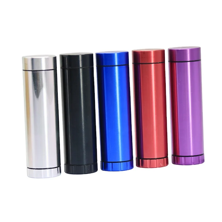 

Aluminum alloy 2-layer cigarette grinder set with metal short pipe and storage canister Dugout grinder