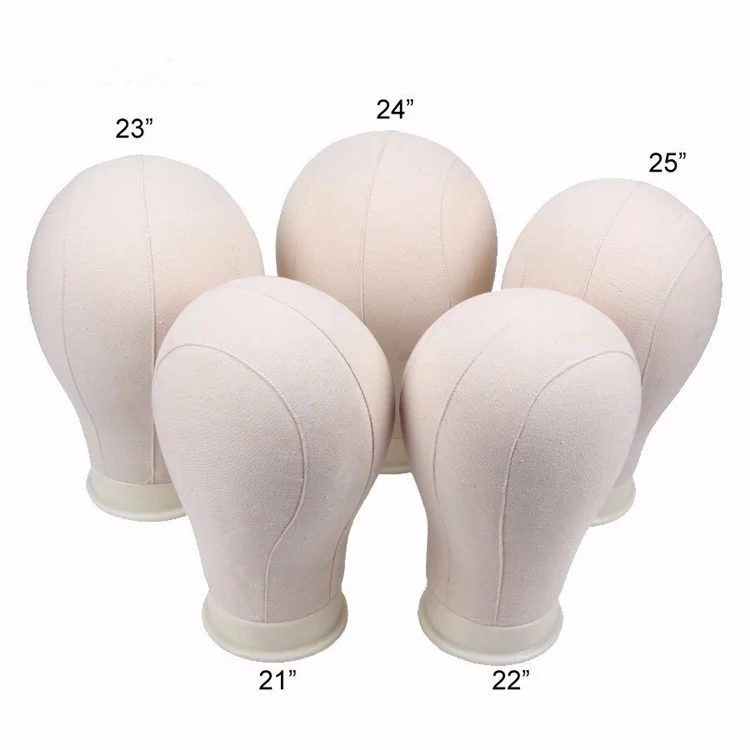 

Soft Cork Canvas Block Head with Real Canvas Material Outside for Making Wigs Weft Mannequin Head Wig Stand, White