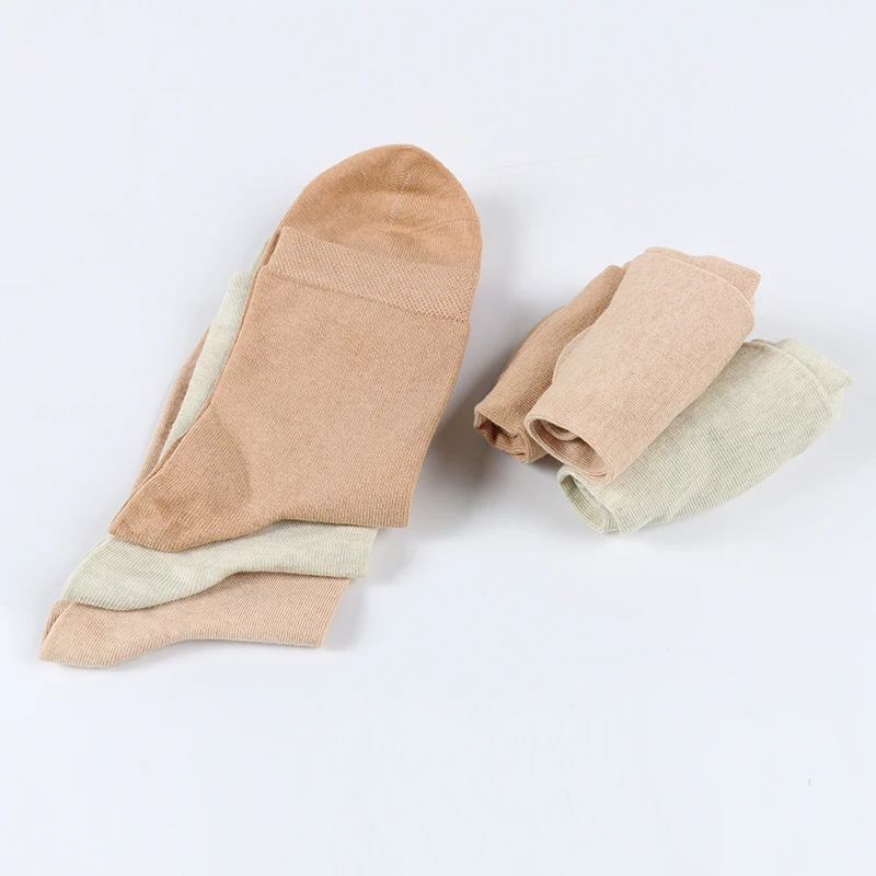 

Wholesale knit crew mens thick cotton work business man socks organic cotton formal, Light green, light brown, dark brown