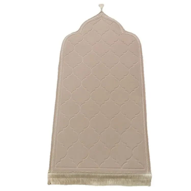 

Solid ribbon textured flannel prayer mats muslim islamm prayer rugs