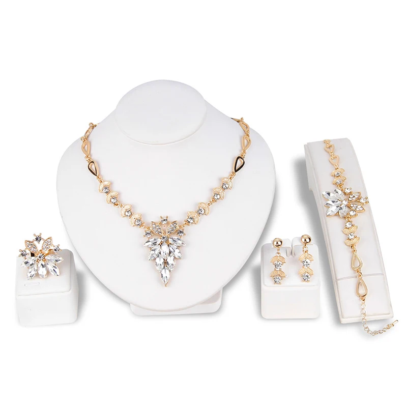 

Classic Hot Selling Crystal Grape Necklace Set Gold Necklace Earring Set