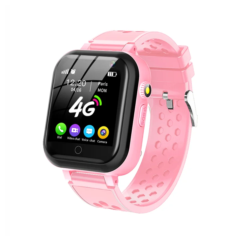 

2021 New Kids Smart Watch 4G GPS Smartwatch Wifi Tracker Touch Screen SOS SIM Phone Call Waterproof Children Camera Watch, Pink, blue