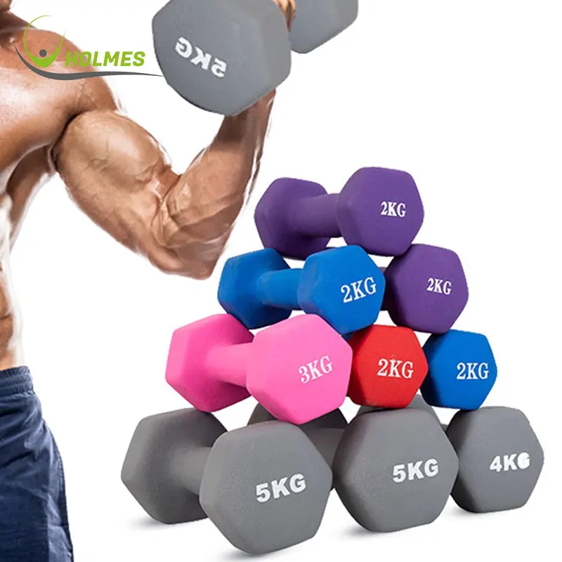 

Neoprene Coated Hex Weight Lifting Dumbbell, Blue,yellow,red,green