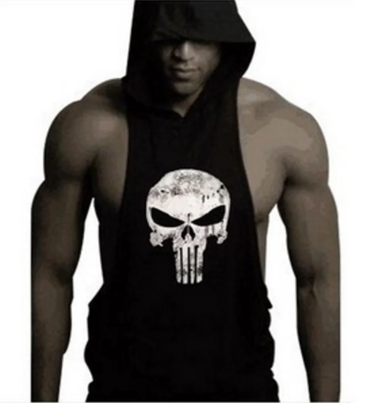 

Hot sale popular Sleeveless Men's T shirts Dropped Cotton Custom training Tank Tops
