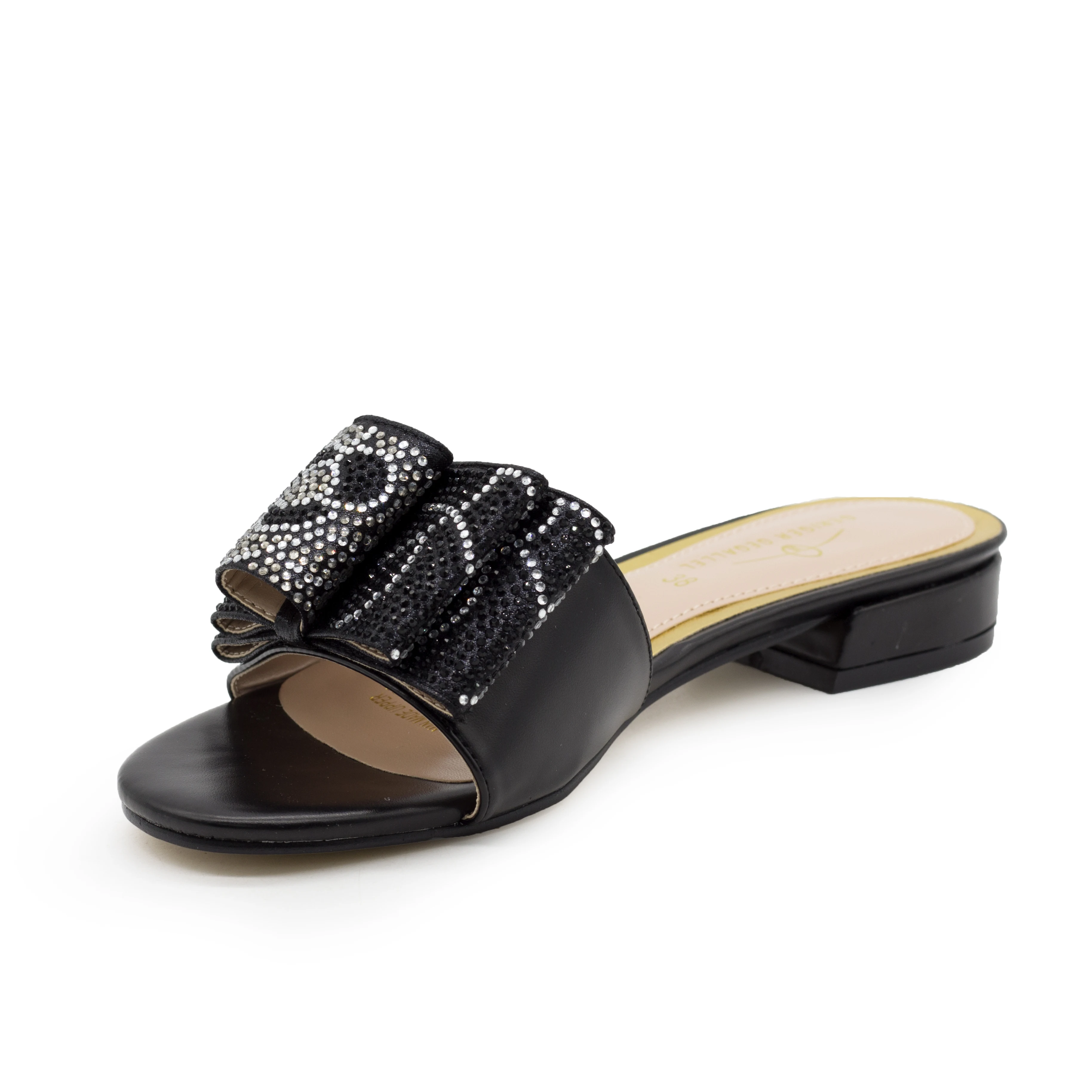 

Bowtie Decoration Chic Office Lady Low Heeled Slippers for Women Female Minimalism Casual Shoes Walking Leather Fashion Slippers