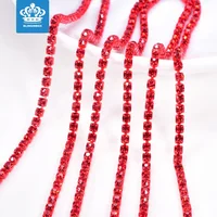 

10 Yards/Roll Glass Crystal Trimming Chains Wholesale SS6 SS8 SS12 Sew on Close Cup Rhinestones Chain Rhinestone Dance Costume