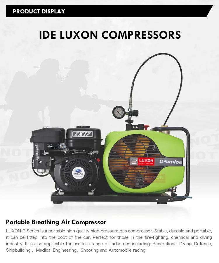 LUXON C100/EM STD portable high pressure breathing air compressor