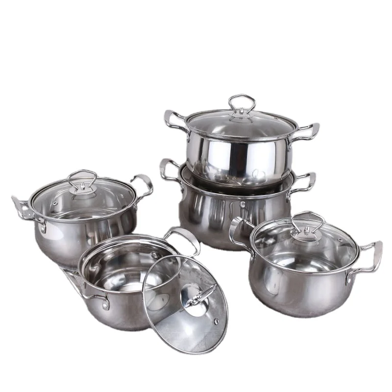 

steamer villa pyrex eco-friendly pot set kitchen stainless steel nonstick cookware sets, Customized color