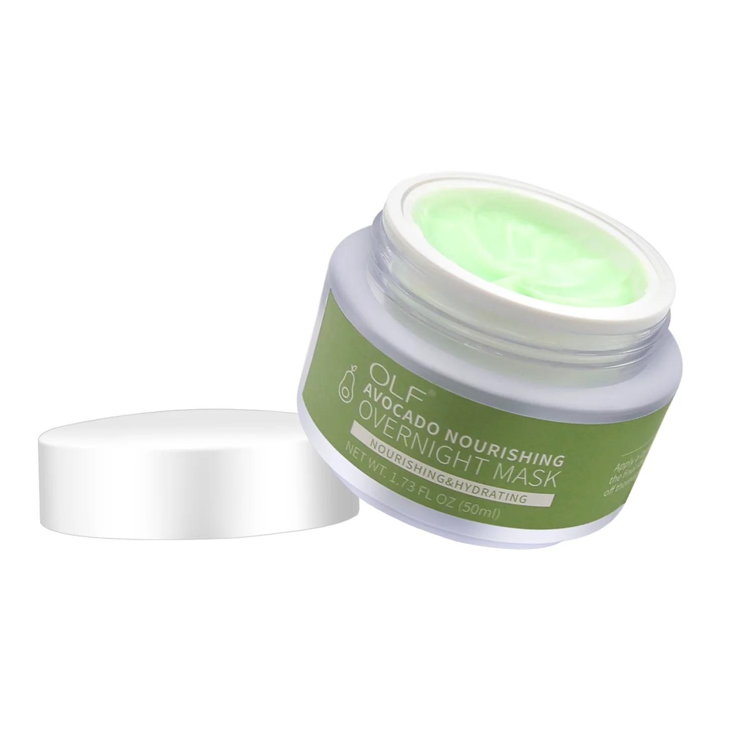 

Private Label Natural Organic Avocado Nourishing Hydrating Face Sleep Mask, Green