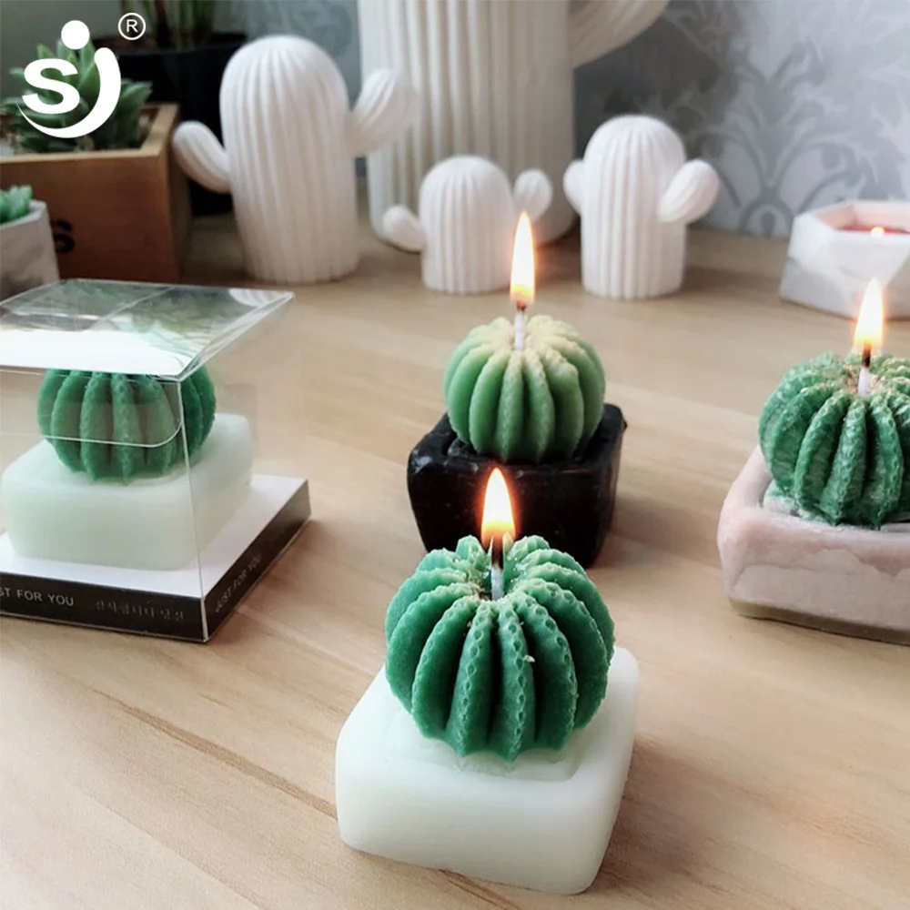 

Cactus silicone candle mold decoration succulent plants candle silicone mould DIY gypsum plaster molds, As picture or as your request