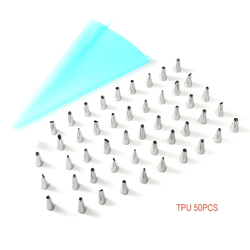 

8 14 26 50 conversion head converter Stainless steel decorating tip cake cookie cream squeezing flower bag set, As picture