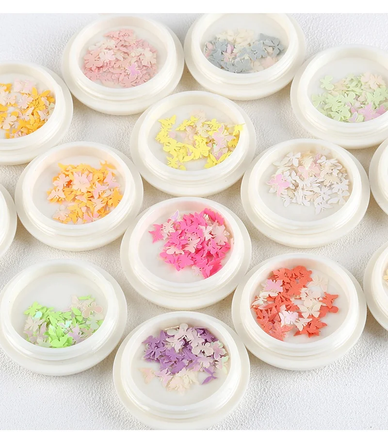 

Tstory 2020 Best Selling Laser Finish Butterfly Designs Nail Gold Stickers For Nail Accessories, 5 colors