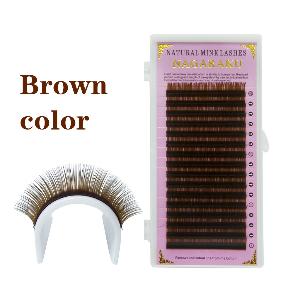 

NAGARAKU Eyelash Extension Makeup Individual Brown Color Individual Eyelash Mink Lashes Brown Color Synthetic Mink Eyelash