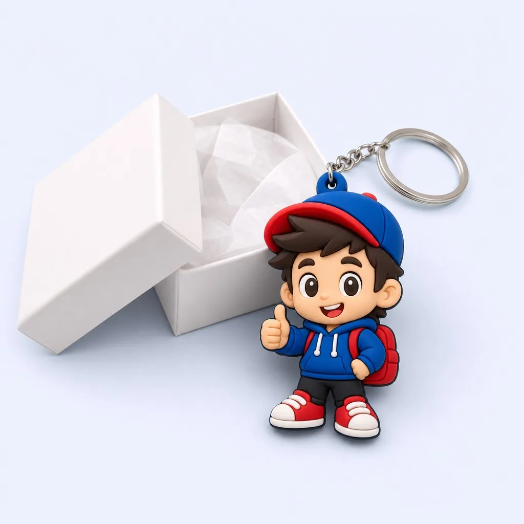 Boy keychain with gift box