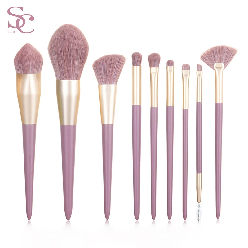 

tiny precise makeup brushes diamond makeup brushes handles 8pc white makeup brushes, Purple color only