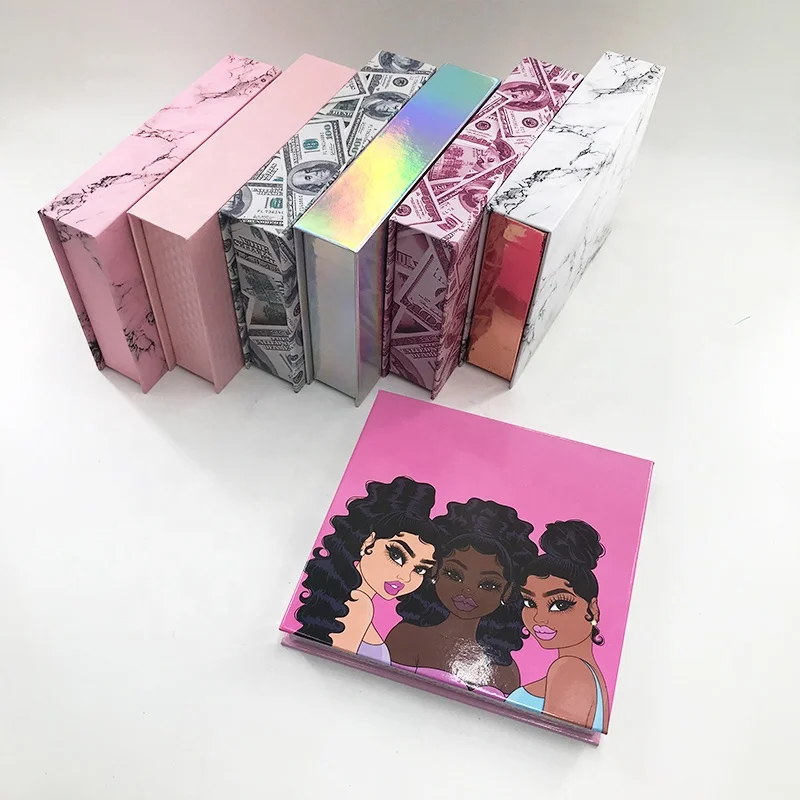 

New eyelashes mirror set box for mink lashes/self-adhesive eyeliner pen/lashes tweezer/lash glue custom private label packaging, As pics show