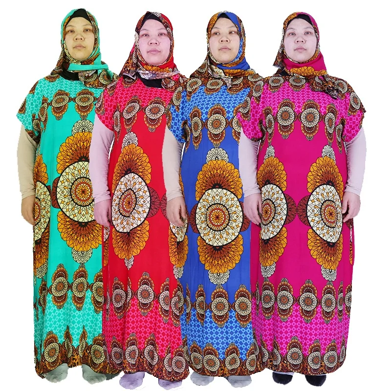 

2020 Plus Size Women Summer Kaftan Maxi Dress Modest Dubai Abaya African Ethnic Kitenge Designs Dress, Colorful