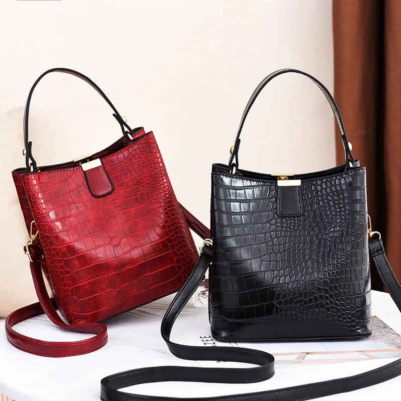 

College handbags trendy female bags Stone grain bucket custom crossbody bag women, Accept customizable color