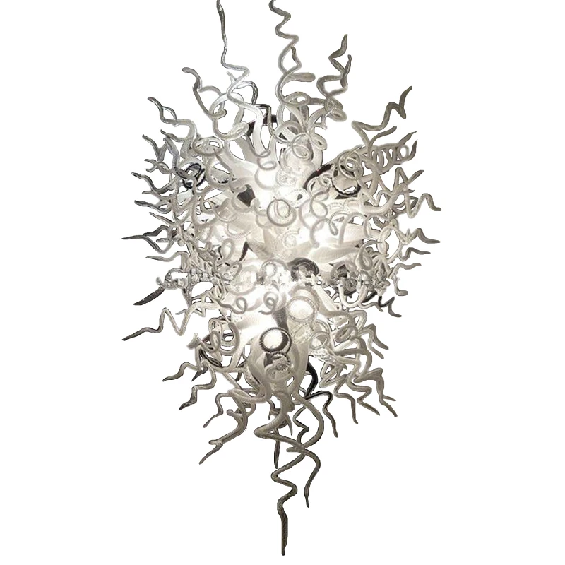 

White Color Chandeliers Art Lighting Hand Blown Glass Chandelier Lamps LED Lights for Living Room Decoration