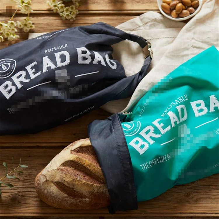 
Zero Waste RPET Polyester Reusable Foldable Breathable Bread Storage Bag 