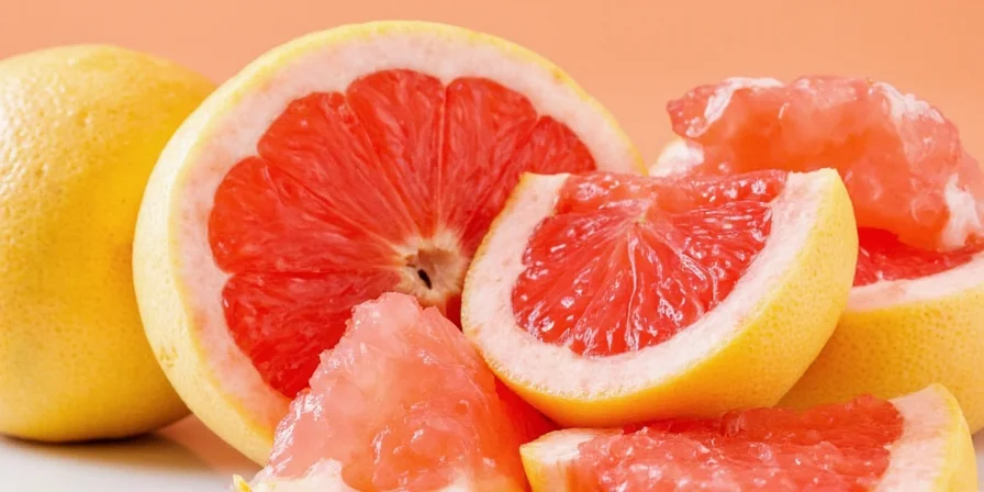 Close-up of grapefruit zest sprinkled over a finished dish