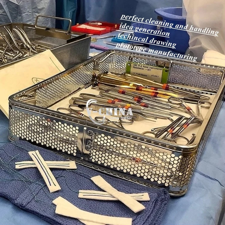 Stainless Steel Surgical Instrument Medical Disinfection Basket