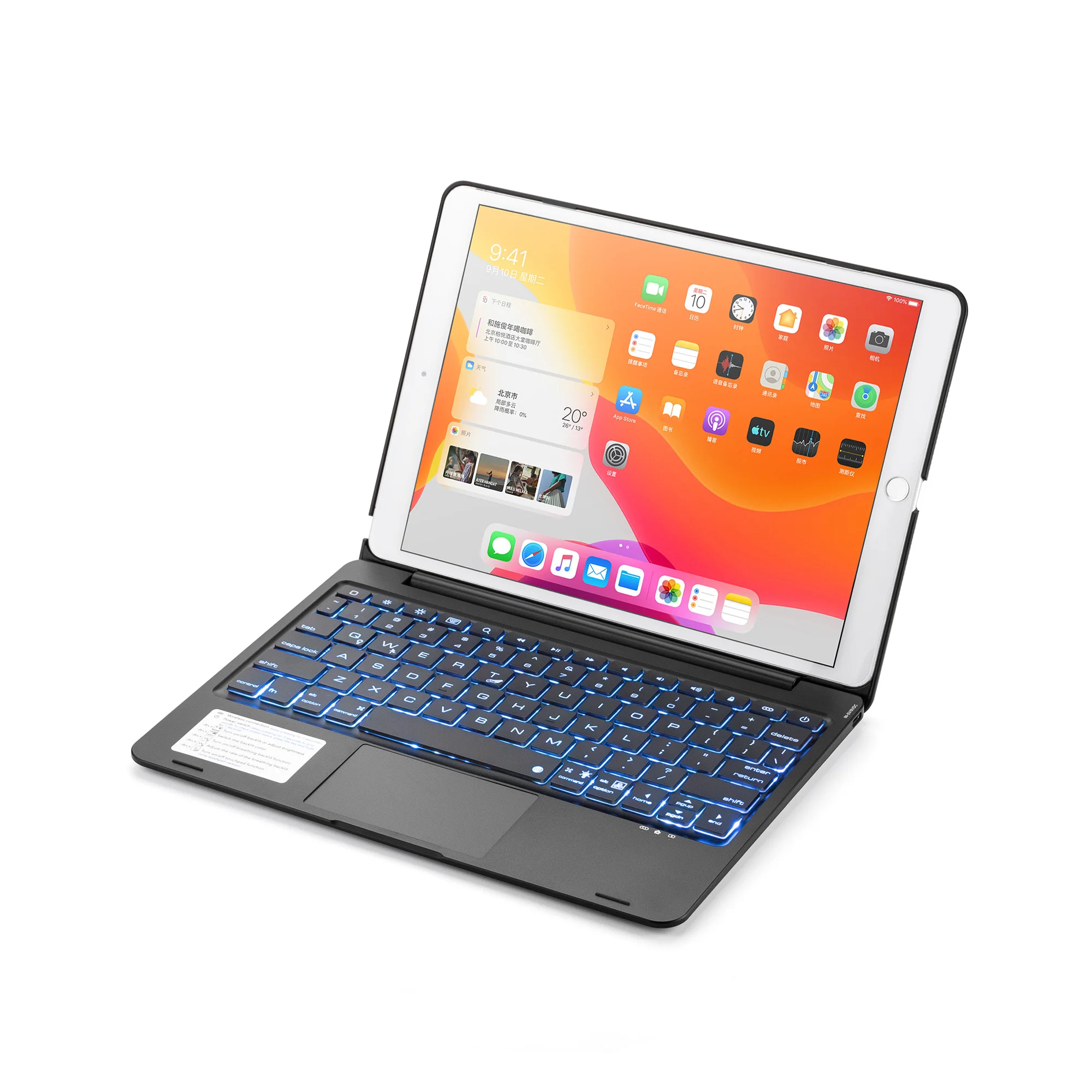

Applicable to ipad8 Tablet Keyboard ipad 10.2 Wireless Keyboard Air3 10.5 Protective Shell with Colorful Backlight