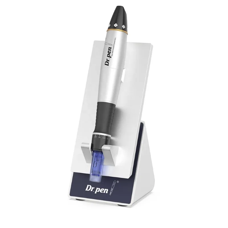 

Wired Derma Pen Dr Pen Powerful Ultima A1 Microneedle Dermapen Meso Rechargeable Dr Pen, Blue and silver