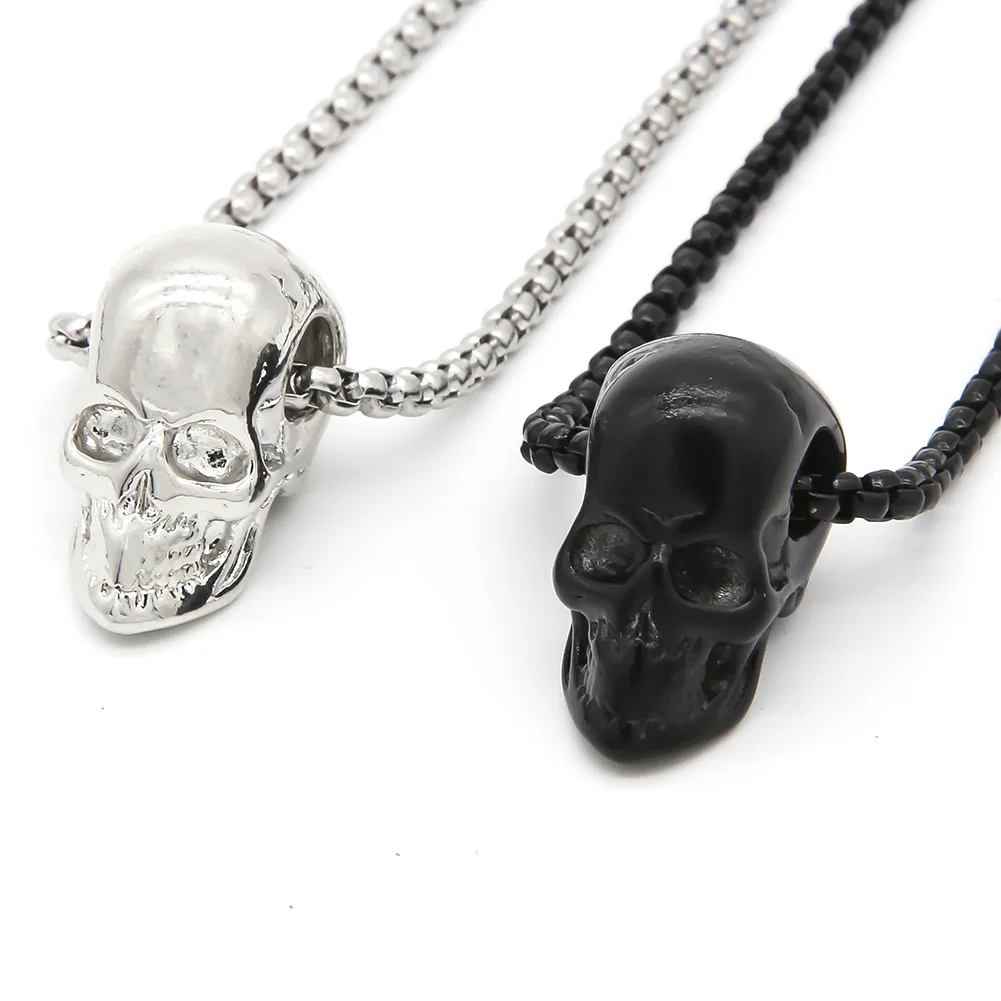 

Top-selling Halloween Skull Silver Plated Necklace Alloy Locket Necklace for Men