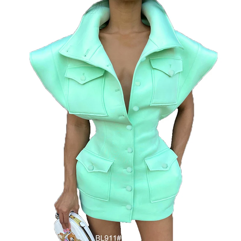 

2021 FALL/WINTER new stand collar space Fabric shirt dress tight waist slimming coat, Pink /yellown /black/apricot/ mint green