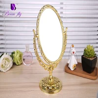 

Professional 2-Side Round Gold Elegant Design Standing Table Decor Mirror