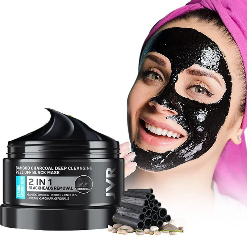 

Private Label 2 In 1 Blackheads Removal Deep Cleansing Nose And Face Black Charcoal Peel Off Clay Mask