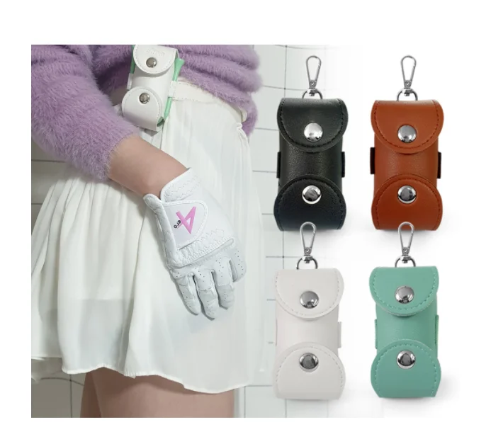 

Portable Golf Ball Holder Small Waist Pouch Bag Delicate Leather Cool Golf Tee Bag Sports Accessories Small Golf Ball Bag, Customized color