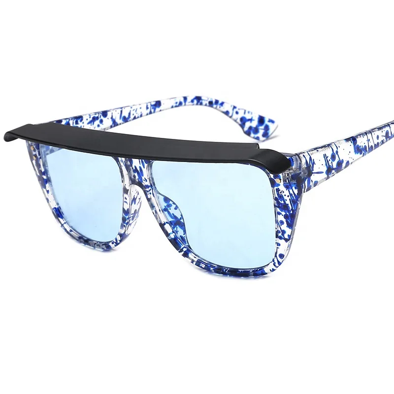 

European and American fashion retro rice nail big oversized square sunglasses men and women clamshell sunglasses