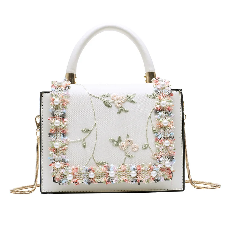 

ladies sling bag handbags embroidery flower handbag wedding clutch