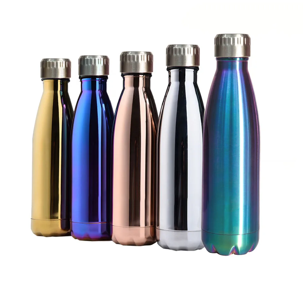 

High Quality 500ml Double Wall Custom logo sport vacuum bottle reusable cola shape stainless steel thermo milk bottle, Customized color