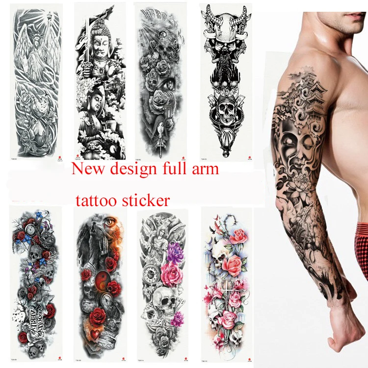 

TQB 1-40 New Design Large Size Full Arm Temporary Permanent Tattoo Sticker For Man Sleeve Tattoos, Cmyk