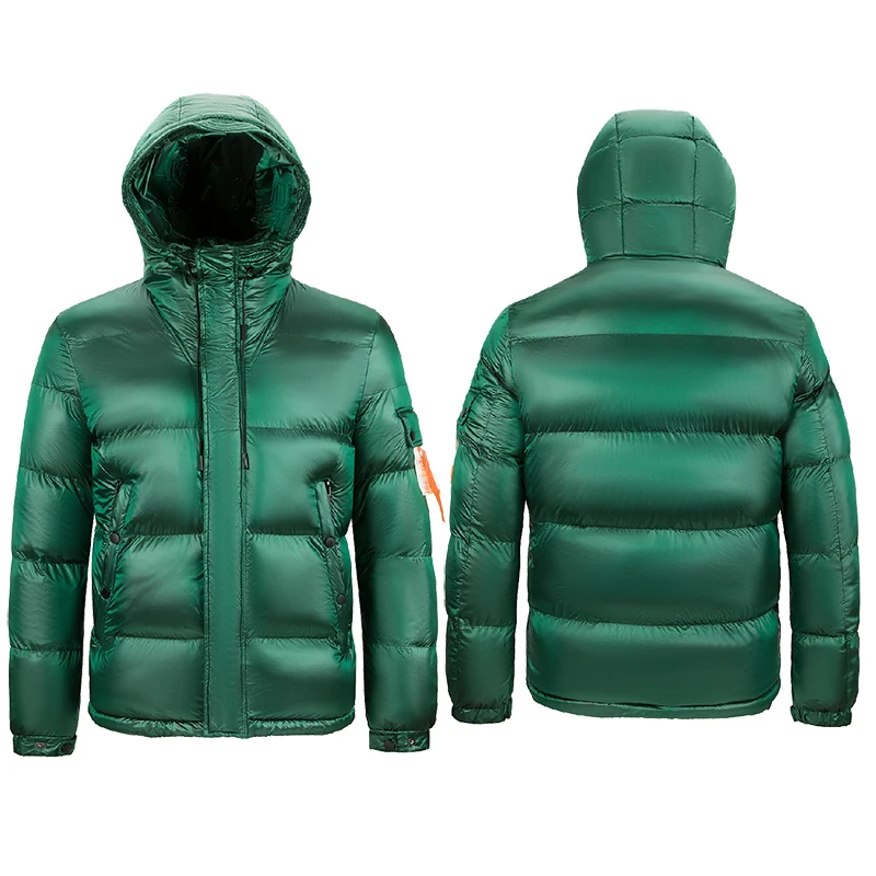 

Alike Men's Winter Puffer Jacket Padded With Hood Coat Shinny Nylon Fabric Plus Size Jacket