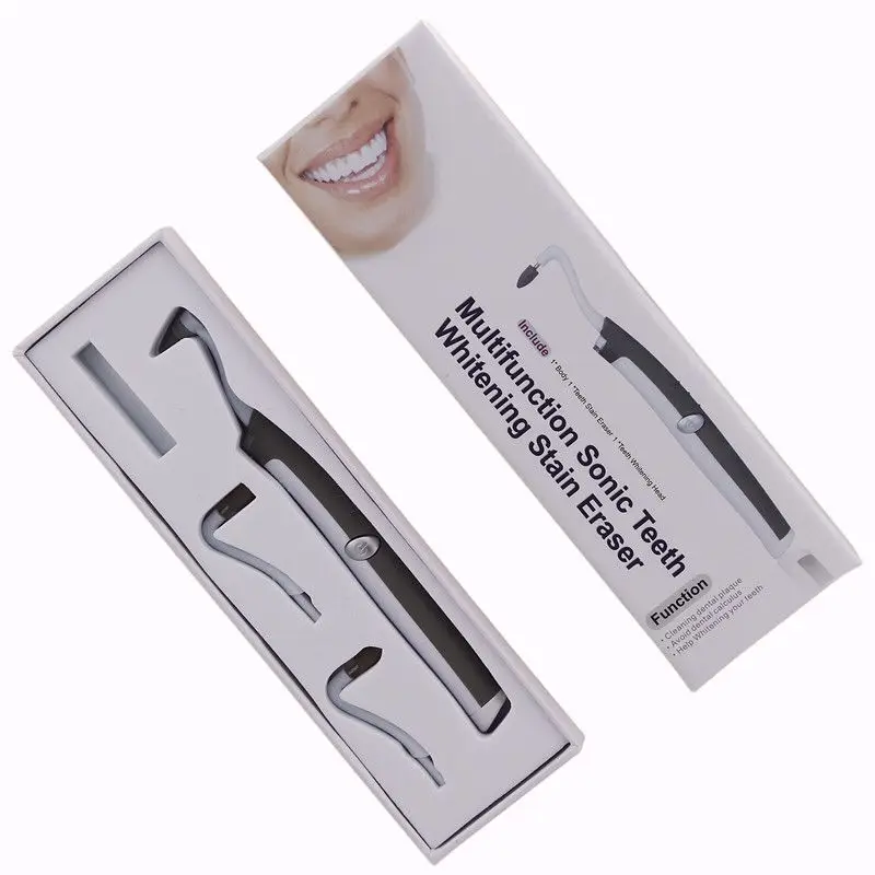 

Dental Polishing Cleaner Tool LED Sonic Tooth Polisher Teeth Stain Eraser Tartar Plaque Remover Kit, White color