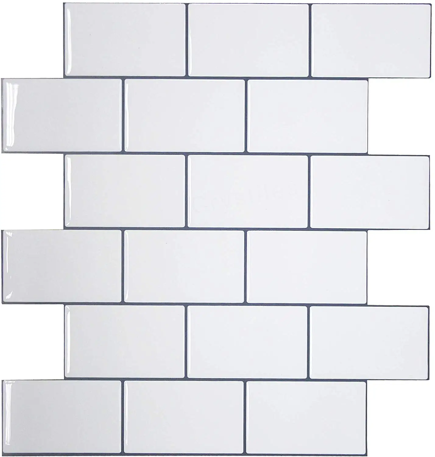 

Self adhesive Wall Sticker 3D Peel and Stick Upgrade Thicker Wall Tile 12*12 Inch White Subway Style Mosaic Tiles Waterproof