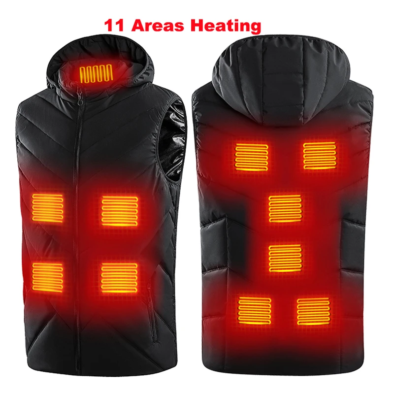 

2021 Winter Ski Sport Waterproof eleven district fever heated vest male clothing electrical district 11 vest for men and woman