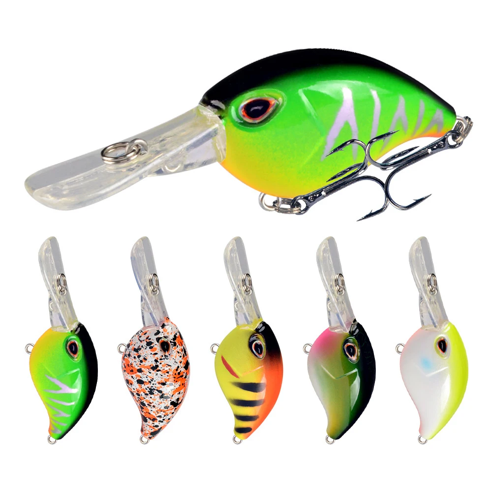 

Jetshark Hot sale 6cm/5.1g 5 Colors 3D Lure Eyes Strong Hook ABS Floating bait Hard Bait fishing lure Crankbait Lures