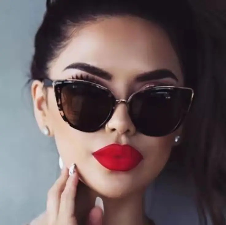 

2021 hot sales cat eye sun glasses women brand thick acetate eyewear fashion pc frame shades sunglasses