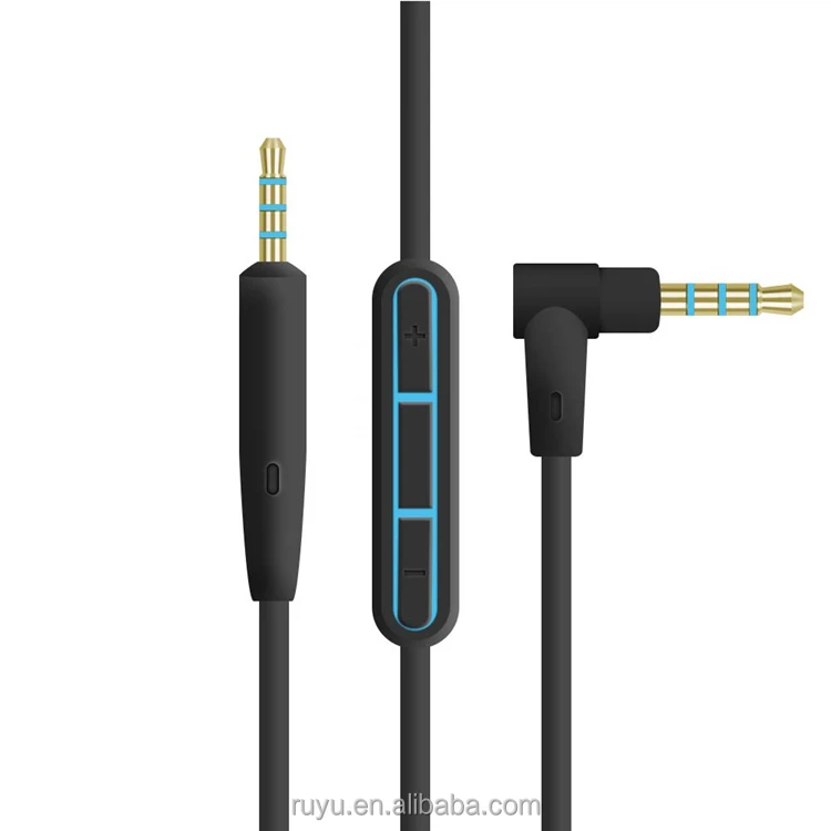 

Headset Cable 2.5mm to 3.5mm Audio Earphone Cable With Mic Wire For Bose QC25 Headphone, Black blue