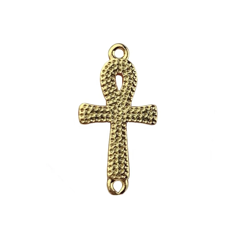 

Wholesale Copper Plated Gold Metal Cross Connectors For diy Necklaces Bracelets Jewelry Making Accessories