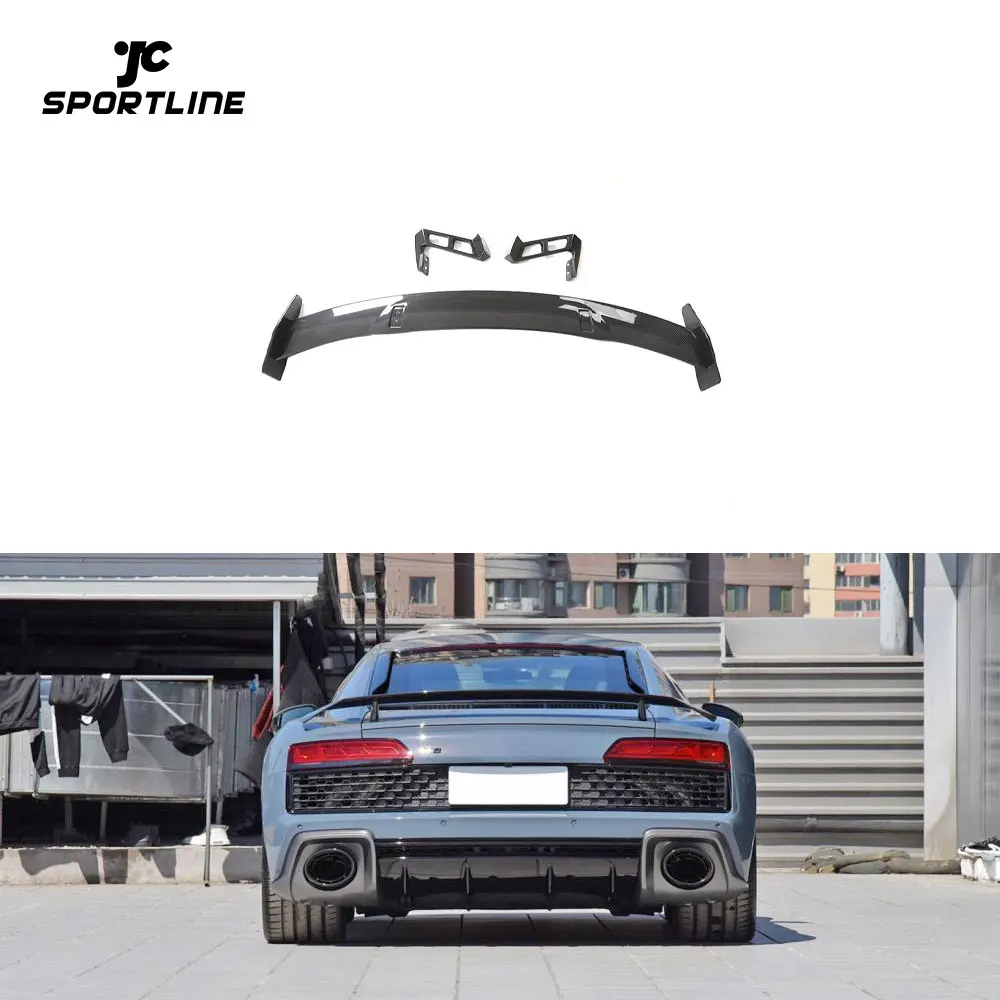 

JC Sportline Custom Dry Carbon Fiber Rear High Wing Spoilers for Audi R8 V10 GT Performance Coupe 2-Door 2023