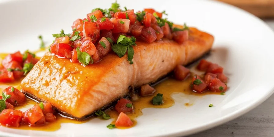 Fennel seeds sprinkled over herbed salmon platter