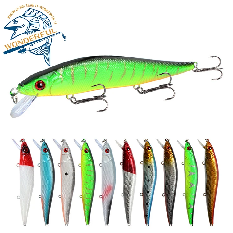 

23g Artificial Bionic Plastic Multi Colors Hard Bass Long Casting Fishing Minnow Lure For Freshwater, 10 colors