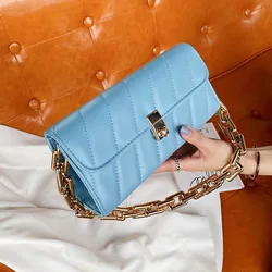 2021 Cheap price hot sale ladies bags embroidered leather shoulder crossbody big chain women purses and handbags fashionable