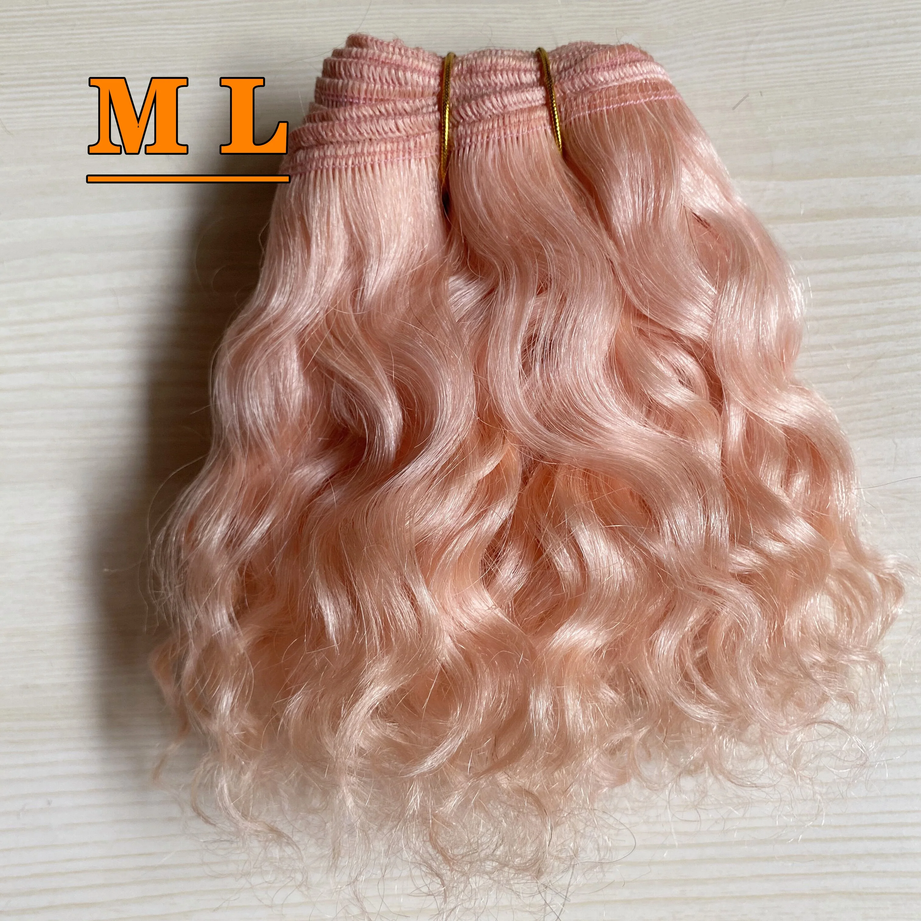 

DIY Doll Hair Extensions Goat Yak tail hair pink color curly type